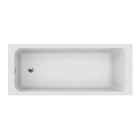 Arica White Super-Strong Acrylic Single Ended Straight Bath (L)1600mm (W)700mm