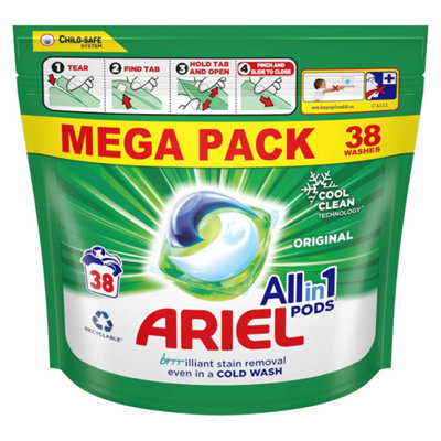 Ariel All-in-One Pods Cool & Clean Original 38 Washes