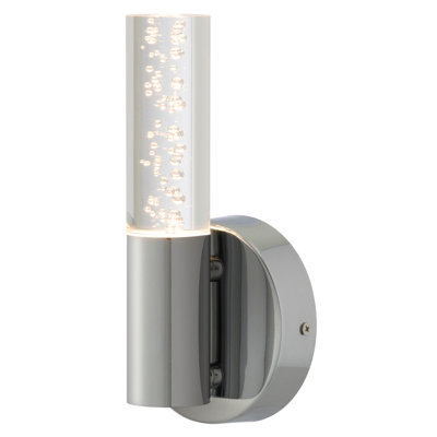 Ariel Bathroom IP44 Wall Light Bubble Glass Acrylic Polished Chrome 6W Contemporary Integrated LED