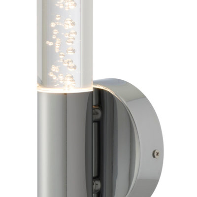 Ariel Bathroom IP44 Wall Light Bubble Glass Acrylic Polished Chrome 6W Contemporary Integrated LED
