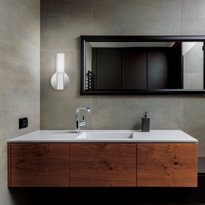 Ariel Bathroom IP44 Wall Light Bubble Glass Acrylic Polished Chrome 6W Contemporary Integrated LED