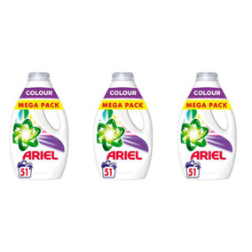 Ariel Colour Laundry Liquid Detergent 51 Washes 1.78L (Pack Of 3)