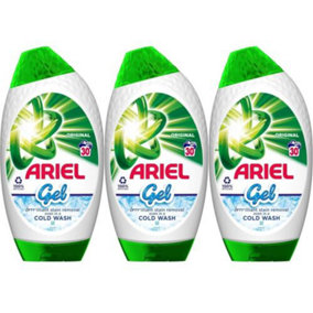 Ariel Washing Liquid Gel Detergent Original 30 Washes 1050ML x 3