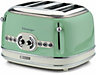 Ariete 0156/04 Vintage Retro 4 Slice Toaster, Defrost & Reheat, Green