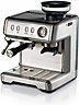 Ariete 1313 Metal Espresso Coffee Machine with Bean Grinder, Stainless Steel