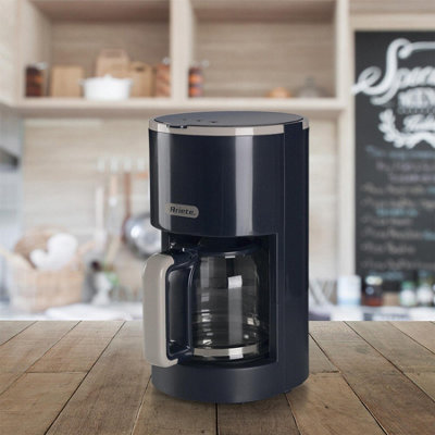 Ariete 1394 Breakfast Line Coffee Maker Capacity 12 Cups Water Level Window Washable Filter and Holder Drip Device Dark Grey DIY at B Q