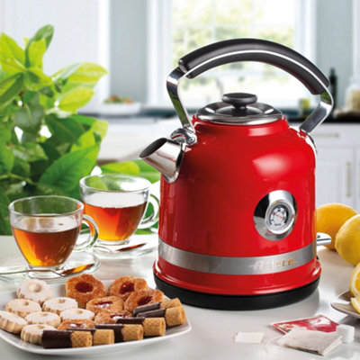 Ariete 2854R Moderna Cordless Electric Kettle, 1.7 Litre Capacity, Red ...