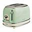 Ariete ARPK11 Vintage Retro Dome Kettle & Toaster Set, 1.7 Litre Kettle, 2 Slice Toaster, Green