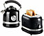 Ariete ARPK31 Moderna Kettle & Toaster Set, 1.7 Litre Kettle, 2 Slice Toaster, Black