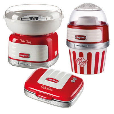 Ariete ARPK43 Retro Style Candy Floss Maker, Popcorn Maker and Waffle