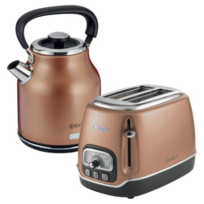 Ariete ARPK45 Classica 1.7 L Kettle and 2 Slice Toaster Set Retro Design Copper DIY at B Q