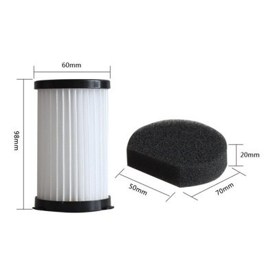 Ersatzfilter Set Für Staubsauger - 2x HEPA-Filter + 2x Schwammfilter Für Modelle 2761, 2759, V600