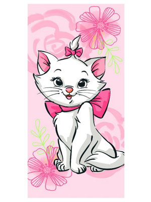 Aristocats Marie Pink Flower Towel Soft Bath Towel, Beach Towel