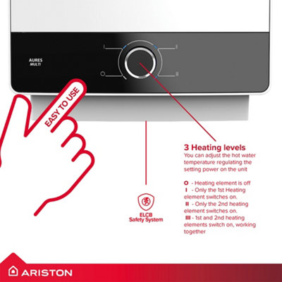 Ariston Aures Multi 3195216 Electric Instantaneous Water Heater 9.5kW - 3