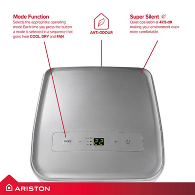 Ariston Mobis 9 9000BTU Portable Air Conditioner White Freestanding 3381529