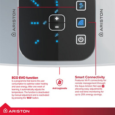 Ariston Velis Evo WIFI 45L 3kW Electric Water Heater Unvented Cylinder ...