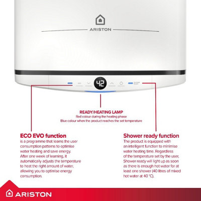 Ariston Velis Pro 45L Electric Storage Water Heater White Wall Mounted 4018074