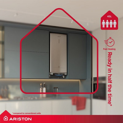 Ariston Velis Tech Wifi 45L Electric Storage Water Heater Brushed Steel Wall Mounted 4018072