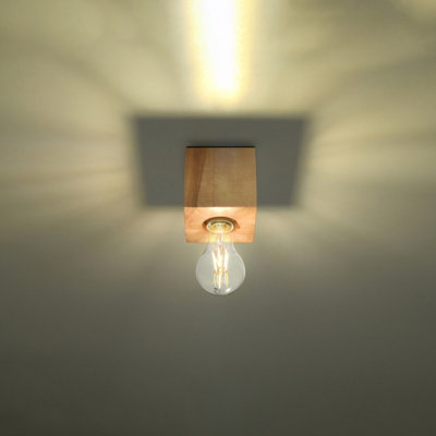 Ariz Wood Natural 1 Light Classic Ceiling Light