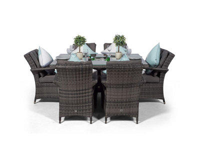 Arizona Rectangle 6 Seat Rattan Dining Set with Ice Bucket Drinks ...