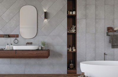 Ark Silver 300x600mm matt rectified porcelain. Pack of 9 with coverage ...