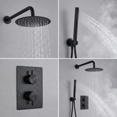 ARKO 2 Way Round Concealed Thermostatic Mixer Shower with 2 Dial ,Twin ...