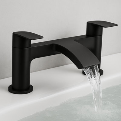 Arko Basin Mixer Tap and Bath Tap Set with Pop up Waste, Waterfall ...