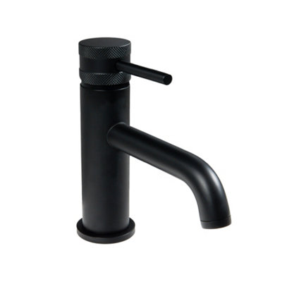 ARKO BATHROOM Black Round Basin Mixer Tap 54 x 171.5mm, Sleek Bathroom Tap with Smooth Lever Handle, Modern Sink Tap