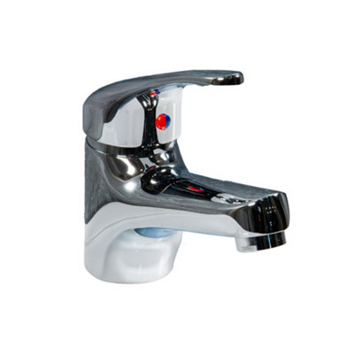 ARKO BATHROOM Round Chrome Basin Mixer Tap, 104X 98mmwith Pop Up Waste, Modern Single Lever Bathroom Sink Tap for Hot & Cold Water