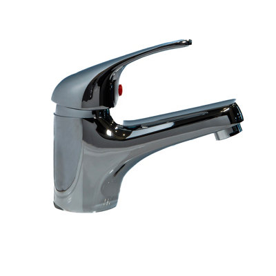 ARKO BATHROOM Round Chrome Basin Mixer Tap, 104X 98mmwith Pop Up Waste, Modern Single Lever Bathroom Sink Tap for Hot & Cold Water