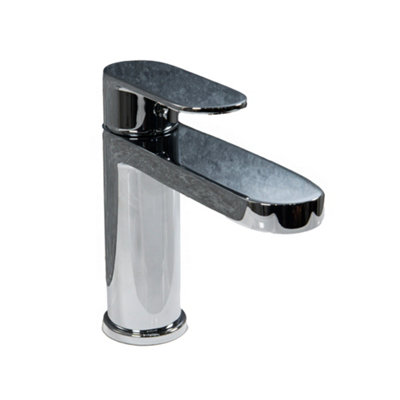 ARKO BATHROOM Round Chrome Basin Mixer Tap,52X160mm with Pop Up Waste  Stylish Single Lever Bathroom Sink Tap for Hot & Cold Water