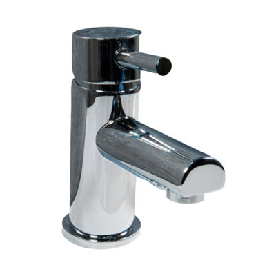 ARKO BATHROOM Round Chrome Basin Mixer Tap, 52X166mm Contemporary Single Lever Bathroom Sink Tap for Hot & Cold Water