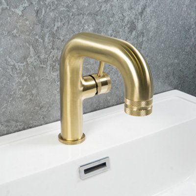 ARKO Bathroom Sink Tap, Basin Mixer Tap, Mono Basin Faucet with Single Lever Handle,BRASS