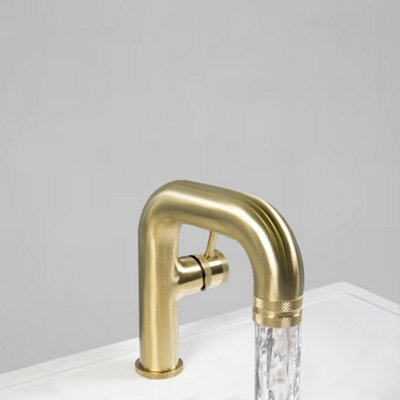 ARKO Bathroom Sink Tap, Basin Mixer Tap, Mono Basin Faucet with Single Lever Handle,BRASS