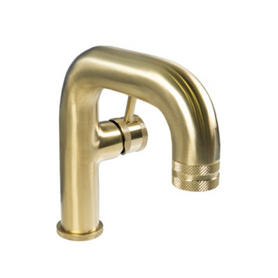 ARKO Bathroom Sink Tap, Basin Mixer Tap, Square Mono Basin Faucet with Single Lever Handle,BRASS