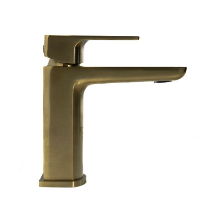 ARKO Bathroom Sink Tap, Mono Basin Mixer Tap, with Single Lever Handle, with Pop up Waste, BRASS