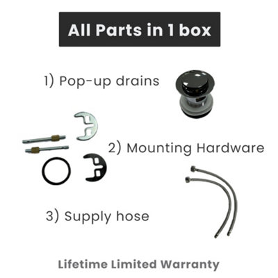 ARKO Bathroom Sink Tap, Mono Basin Mixer Tap, with Single Lever Handle, with Pop up Waste, BRASS