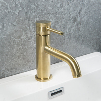 ARKO Bathroom Sink Tap, Monobolic Basin Mixer Tap, Single Lever Handle,BRASS