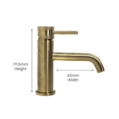 ARKO Bathroom Sink Tap, Monobolic Basin Mixer Tap, Single Lever Handle,BRASS