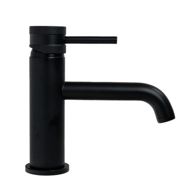 ARKO Bathroom Sink Tap, Round Basin Mixer TapSingle-Lever with Durable Ceramic Cartridge ,BLACK