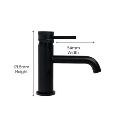 ARKO Bathroom Sink Tap, Round Basin Mixer TapSingle-Lever with Durable Ceramic Cartridge ,BLACK