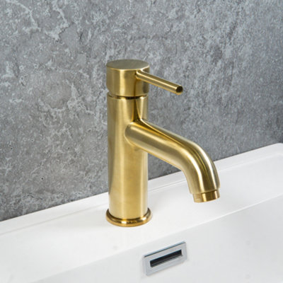 ARKO Bathroom Sink Tap,, with Single Lever Handle with Pop Up Waste, Single Lever Temperature Control  Basin Mixer Tap,BRASS