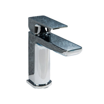 ARKO BATHROOM Square Chrome Basin Mixer Tap, 42X159mm with Stylish Single Lever Bathroom Sink Tap for Hot & Cold Water
