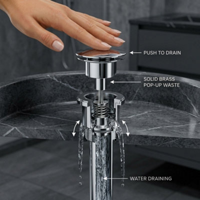 ARKO BATHROOM Tall Chrome Basin Mixer Tap 54x315mm, Modern Square Design, Single Lever, Drip-Free Ceramic Disc Technology