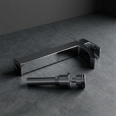 ARKO BATHROOM Tall Chrome Basin Mixer Tap 54x315mm, Modern Square Design, Single Lever, Drip-Free Ceramic Disc Technology