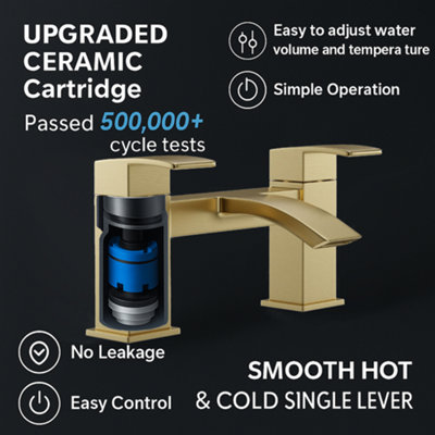 Arko Bathroom Taps Set, Bath Tap and Basin Mixer Tap Set with Pop up ...