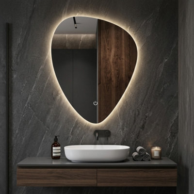 Arko Bathroom Teardrop Mirror with LED Lights 500x700mm - Wall Mounted ...
