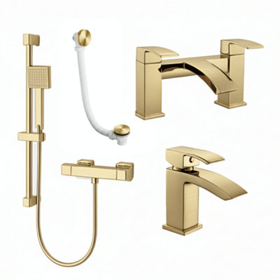 ARKO Handheld shower with Bath Filler Tap & Basin mixer Tap Set with ...