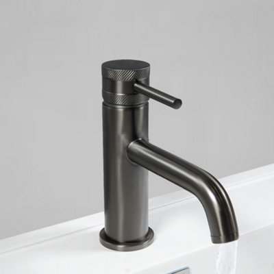 ARKO Monobloc Bathroom Sink Taps,Lead Free Basin Mixer Taps with Single Lever,BLACK