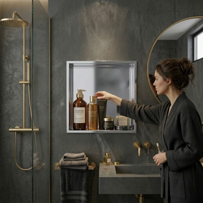 ARKO Stainless Steel Shower Niche Wall Insert, Bathroom Shower Storage ...